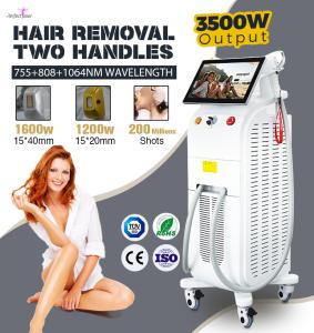 China Permanent 808nm Diode Laser Hair Removal Machine Painless 2 Handles Cooling System factory