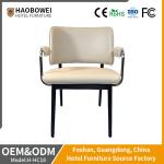 Medium Back Armrest Restaurant Hotel Dining Chair Leather Carver Customized