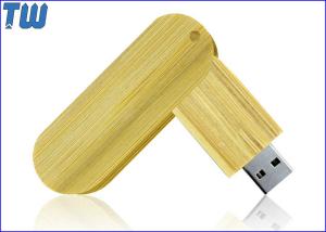 China Twister USB Thumb Drive Natural Wood Bamboo Material Capless Design factory