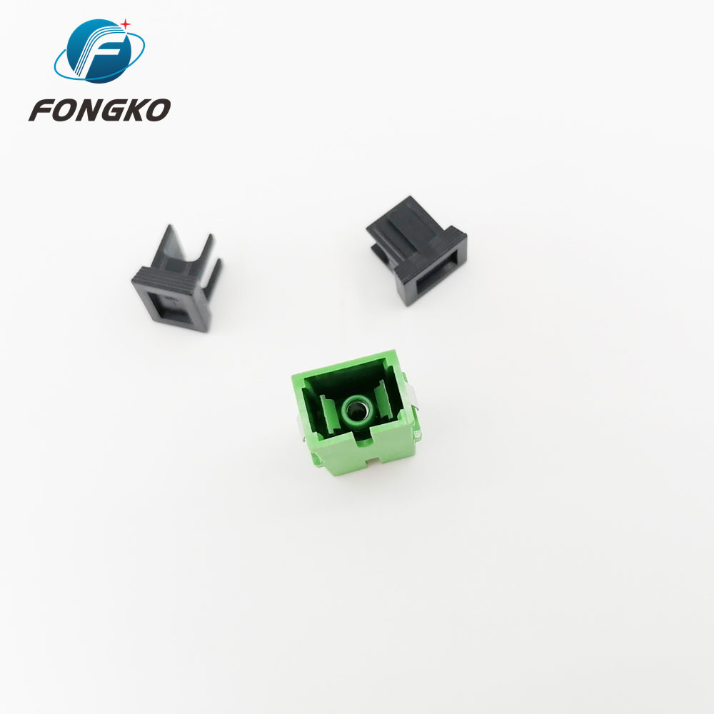 Custom Green Simplex Fiber Optic Adapter Singlemode Sc Apc To Sc Apc