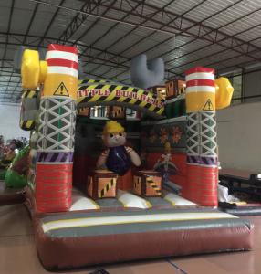 China PVC Material Inflatable Construction Themed Bounce House Size 3.5x4.5x4.5m factory