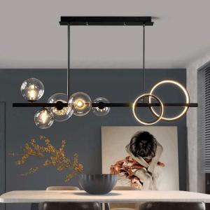 China AC240V 6000K Nordic Modern Pendant Light Glass Sphere Pendant Lights For Dining Table factory