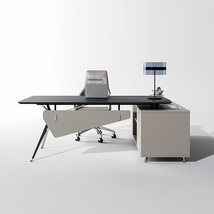 Side Cabinet Grey Executive Desk Width 1800mm Customized Manager Office Desk