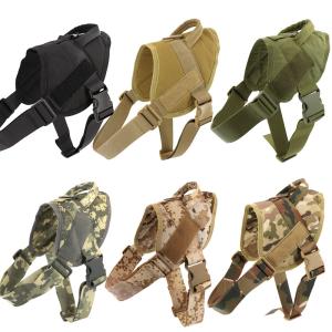 Black Personalized Tactical Dog Harness 90cm 1000D Nylon