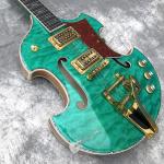 2020 Custom Semi-Hollow High Quality Green Customizable Logo and Shape Electric