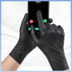 Disposable Black PVC Hand Gloves For Food Handling Latex Free