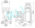 DL128A--XX-5.0/5.08mm Double Row TE Eurostyle Terminal Block 300V/10A Pitch 5mm