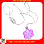 Red, Yellow, Blue, Green, White, rainbow Flower Pendant Flashing Led Necklaces