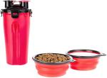 Leak Proof BSCI 2 In 1 Dog Water Bottle With 2 Silicone Foldable Bowls