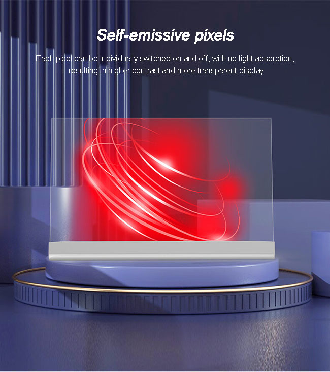 Interactive Touchscreen Transparent OLED Display For Retail And Business