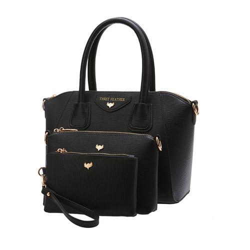 PU leahter handbag wholesale 3 pcs in one cheap price tote woman handbag bolsa