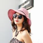 AK17594 fashion polyester braid foldable summer straw hats for womens in stock ,