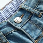 Spring Slim Fit Baby Girl Denim Pants With Adjustable Waist Casual Style
