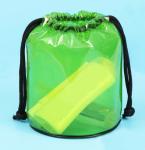 Round Shape Waterproof PVC Gift Bags , PVC Drawstring Pouch Funny Packs Bag