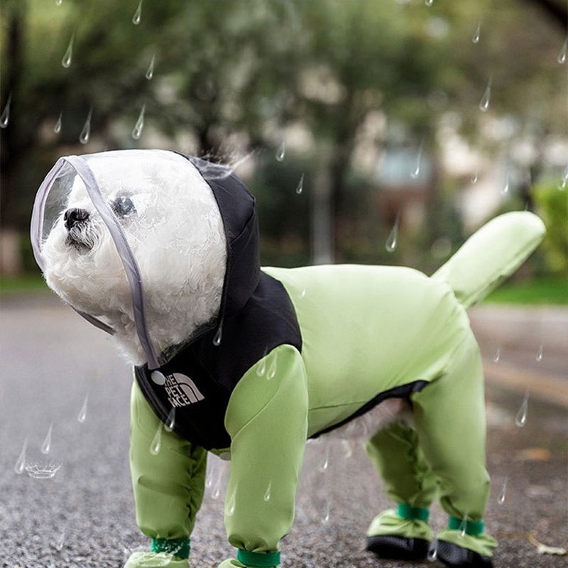 Stormproof Hooded Quick-drying Dog Raincoat 3D Tailoring High Elasticity
