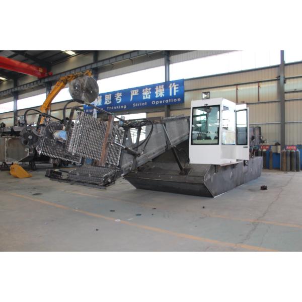 Small Carbon Steel 2000m2 Aquatic plant Harvester With Storage Cabin And Razor Knives