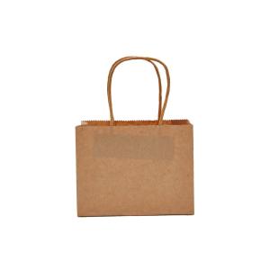 China 80gsm Kraft Paper Tote Bag With Twist Handles Food Packing on sale
