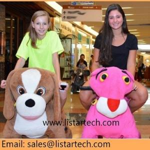 China walking ride on mall stuffed animals with battery bicycle led animal factory