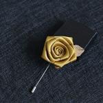 Men's Metalic Gold Flower Lapel Pin/Shirt Stud Brooch Golden, Gentleman's
