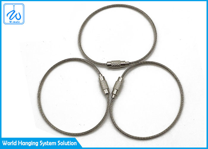 316 Stainless Steel Cable Loop Key Ring Nylon Coated 1.2mm
