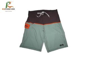 China Mens 4 Way Stretch Surf Printed Board Shorts Bandage Closure Beach Swim Trunks factory