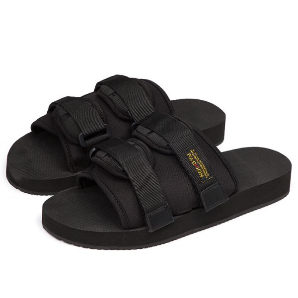 Custom Brand Men Summer Flip Flops With Plugged Canvas Upper