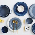 China Wholesale Luxury Porcelain Dinner Set Gold Ceramic Tableware Stoneware