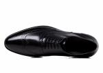 Goodyear Mens Black Leather Brogues , Carved Handmade Men Business Casual Shoes