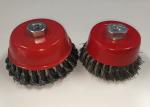4 Inch OD Durable Knotted Wire Cup Brush 30mm Wire Length With Semi Twisted