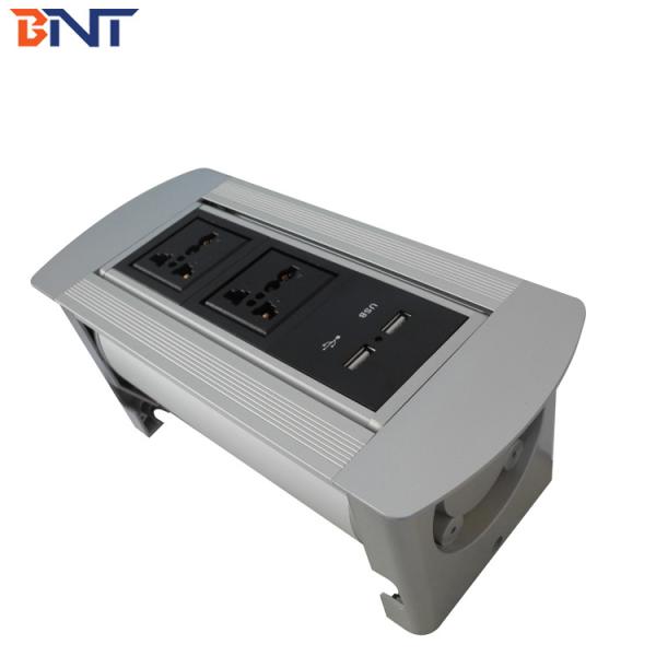 China Office Desk Pop Up Power Data Jack With 2*Universal Power / 2* USB Configuration factory