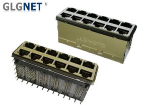 China Side Enter Stacked Rj45 Ethernet Jack 10G Base T Transformer EMI Gasket factory