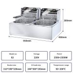 Heating method Electric Heating Tube Heating 6L 1-tank Deep Fryer With Baskets