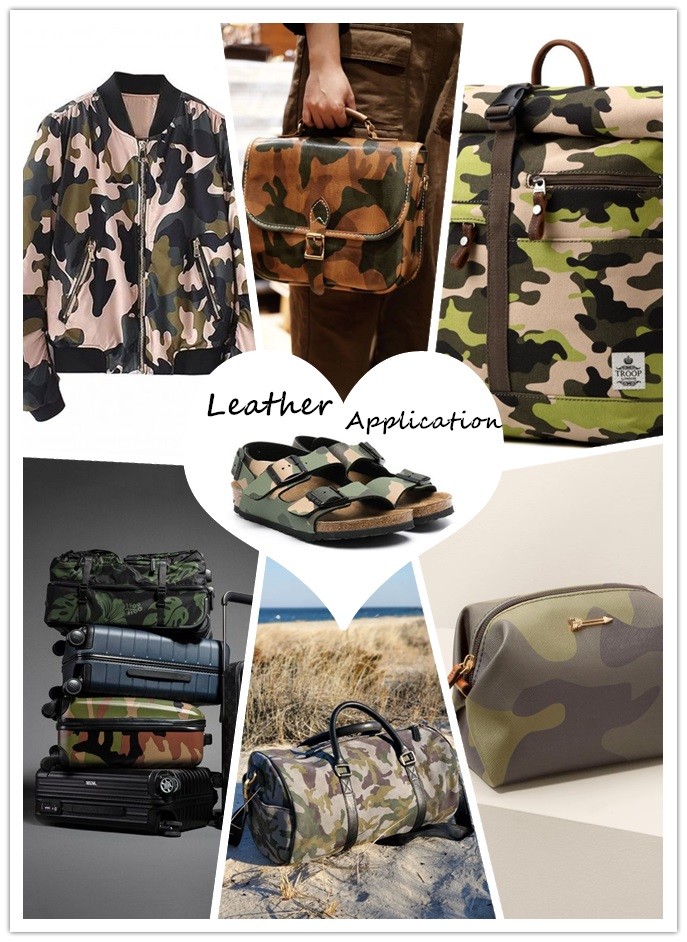 Versatile Camouflage Faux Leather Handbag PU Imitation Leather Cotton Velvet