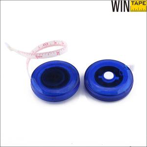 China Blue Semi Transparent Custom Logo Tape Measure Circular shape OEM ODM factory