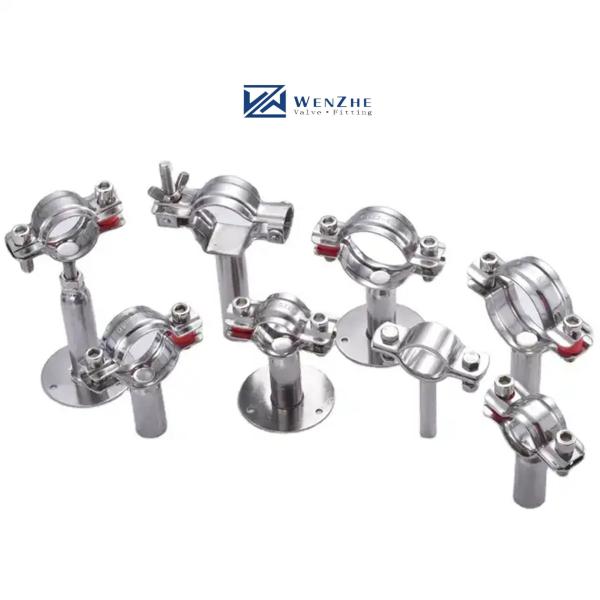 Full 304 Round Pipe Holder Hanger Clamp for Stainless Steel 201 304 316 Sanitary