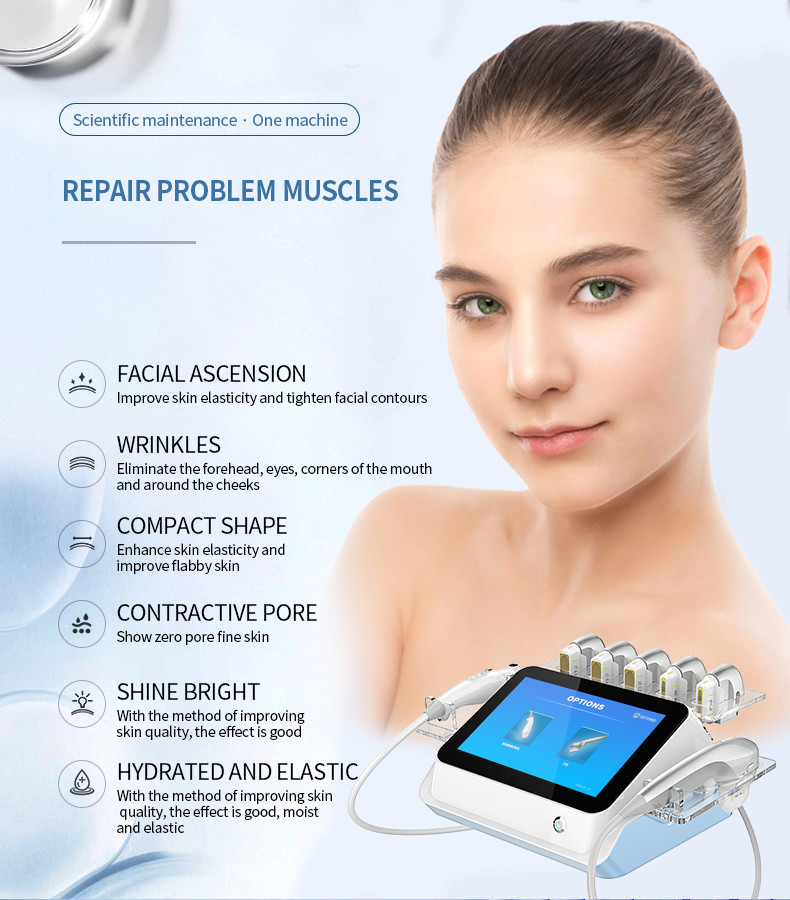 10 cartridges Hifu 7D Machine Body Face Lifting and HIFU 2 in 1 portable rf face lifting skin tightening machine