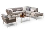 Garden Rope Furniture Polyester 320gsm Outdoor Corner Sofa