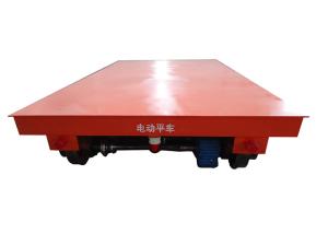 China Cast Steel Flat Electric Transfer Cart Industrial Motorized Rail Transfer Car factory