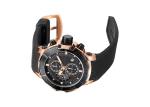 Rose Gold Stainless Steel Chronograph Watch Men High Strenght Silicone Strap
