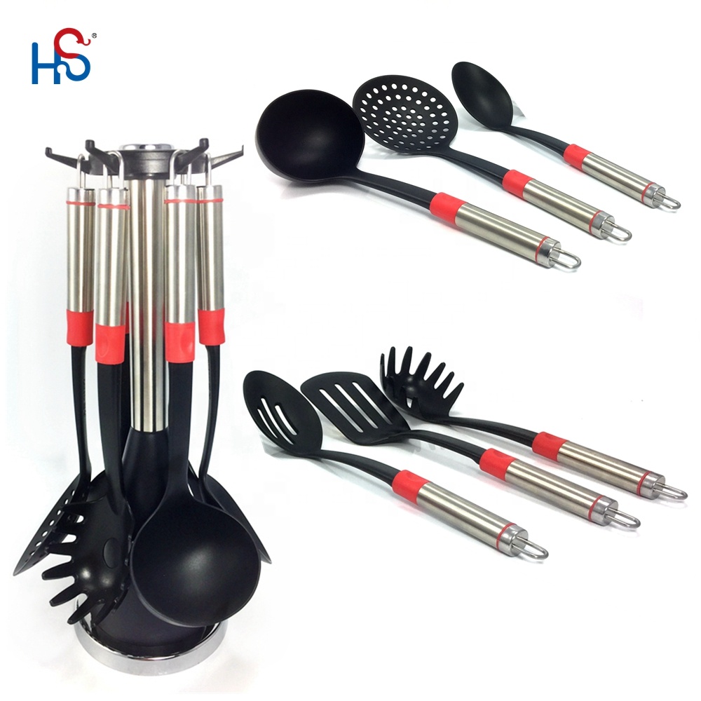 Logo Printed Kitchen Tools Set 7 Pieces Heat Resistant Utensils for Versatile Cooking