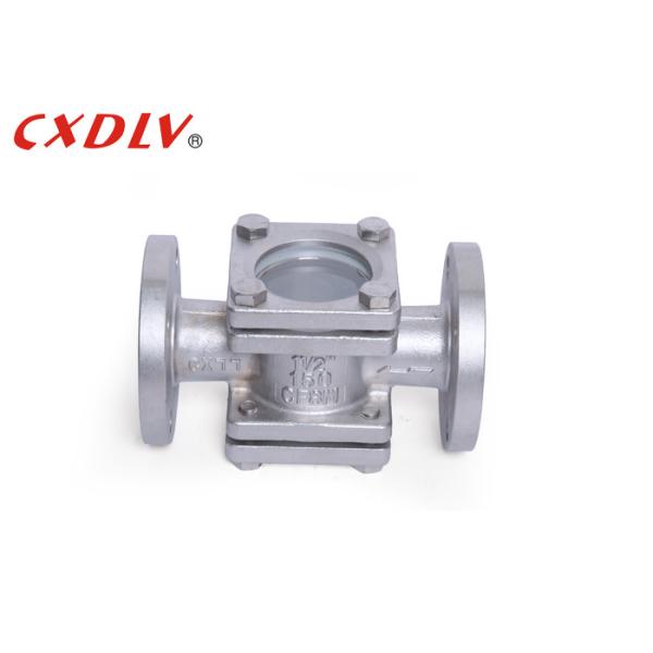 China DIN Double Borosilicate Window Visual Flow Indicator Sight Glass Valve factory