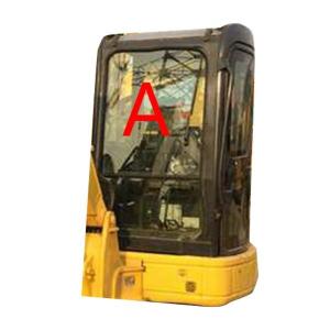 China PC55MR PC55 5MM Thick Excavator KOMATSU Cab Glass Tempered Windshield Front Glass factory