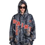 Unisex Rhinestone Pattern Drop Shoulder Hoodies Custom Logo