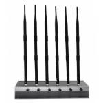 6 Antennas Radio Signal Jammer , CDMA 2G 3G 4G Wifi Signal Jammer Device