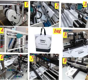 China LCD ultrasonic pp nonwoven cloth handle / carrier / zipper bag manufacturing machine factory