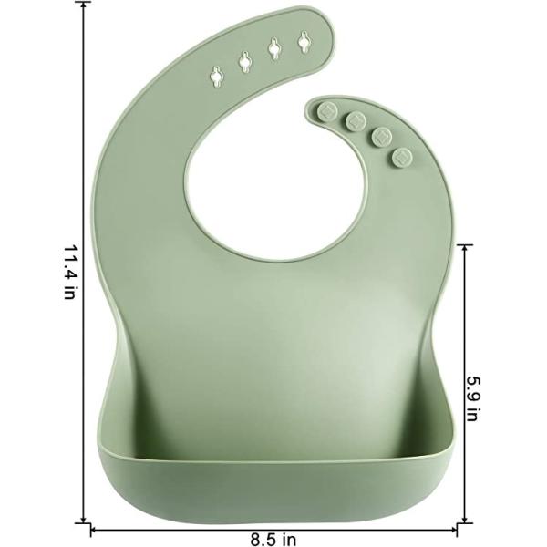 Waterproof Soft Silicone Dinnerware Set Bib Adjustable BPA Free