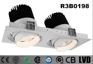China Interior 2 * 30W Square LED Recessed Downlight Adjustable SHRAP Chip Dimmable factory