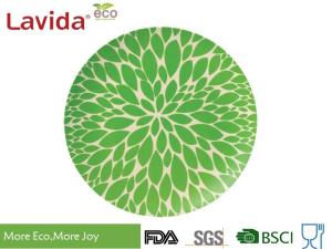 China 8&quot; 20cm Unbreakable Bamboo Fibre Plates , Plant Fibre Printed Decor Bamboo Plates factory