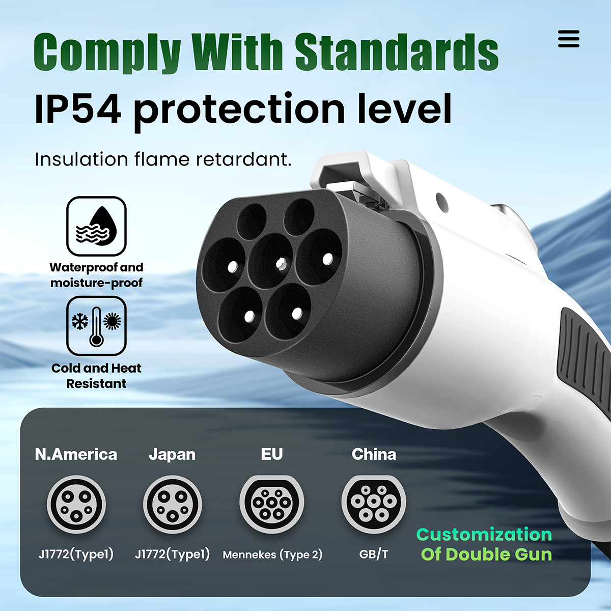 22kw CCS2 Commercial OCPP Wallbox EVSE Car Fast AC EV Charger Station with Wifi Network Connection