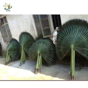 China UVG material uv fake palm fronds in silk leaves for outdoor watertown landscaping PTR042 factory